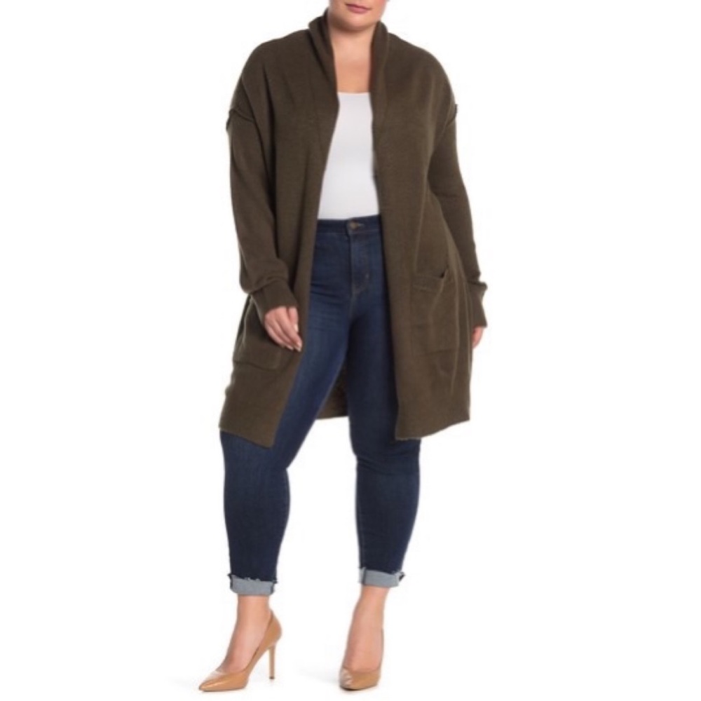 Modern Designer Mossy Knit Drop Shoulder Cardigan